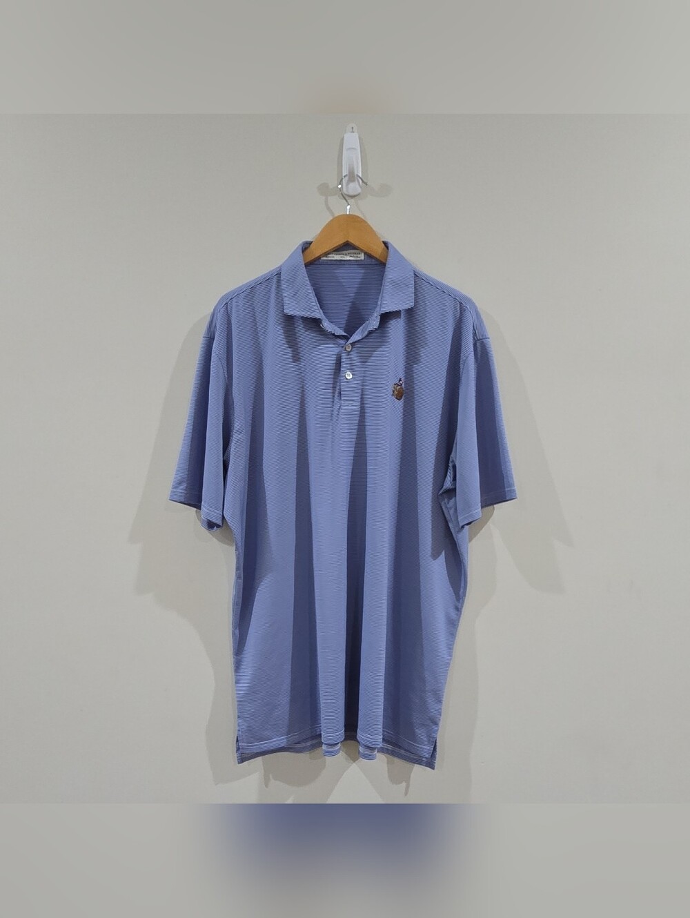 Holderness & Bourne Men's Blue/White Striped Golf Polo Shirt XXL Tailored Fit